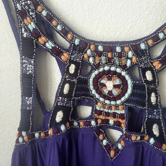 Free People Embroidered Cut-out Tunic Top - Picture 5 of 7